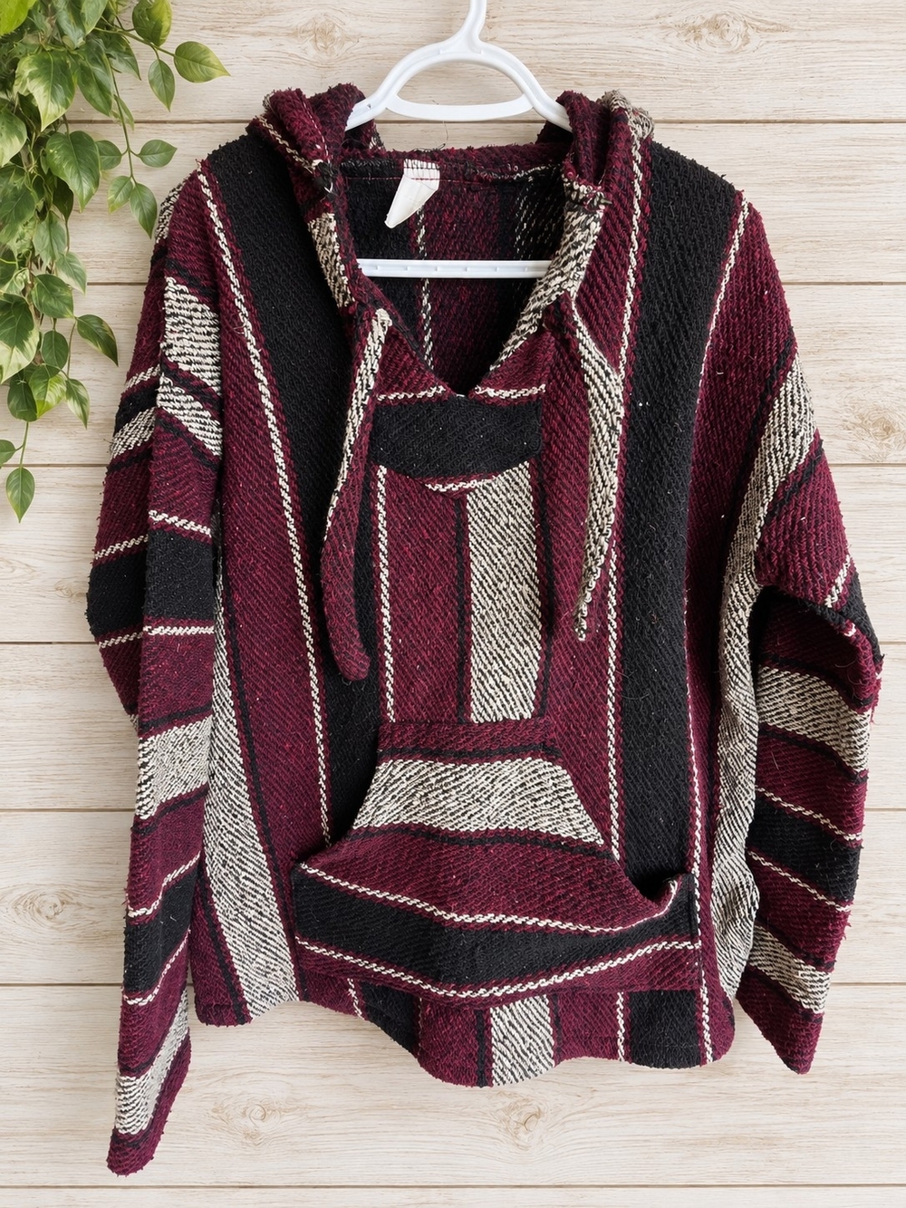 Baja Style Striped Pullover Hoodie – Approx. Size Large